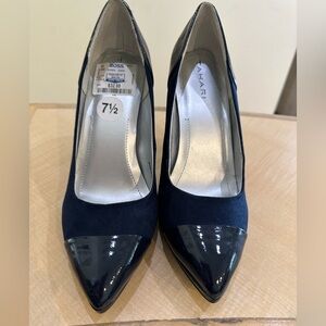 Tahari Navy Patent Leather Heels